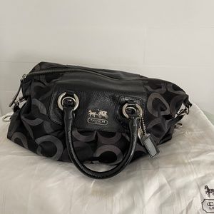 Coach bag with handles and shoulder strap